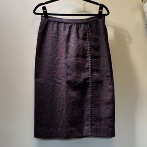 Vintage ILGWU Tweed and Braid Skirt
